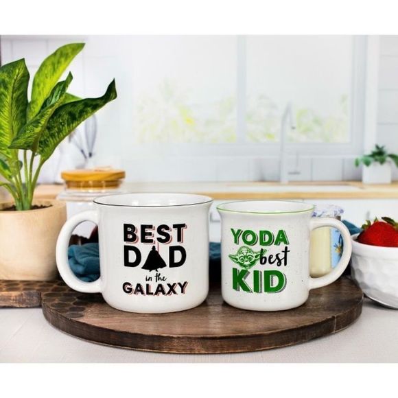 Star Wars mugs set Best Dad in the Galaxy , Yoda Best Kid , Dark Vader &Yoda - Picture 3 of 10